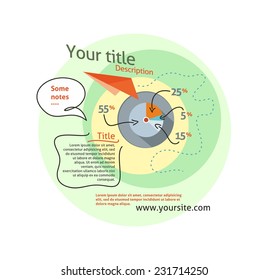 Infographics concept chart background to display your data in stylish way in cartoon style. Clean detailed design for stats, ranking and classifications with bubble for text