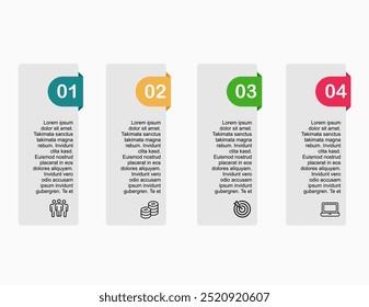 Infographics concept design vector 4 steps business Infographic vector element for the presentation