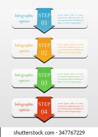 Infographics concept. Template for diagram, graph, presentation and chart. Business concept with 4 options, parts, steps or processes. Abstract background.