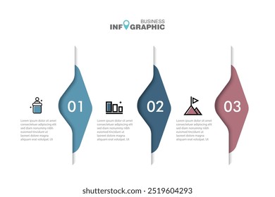 Infographics concept,Displaying elements of business data,Infographic format,elements of graph,Process chart,
3-steps concept,design for web banner or presentation,illustration,vector infographics. 