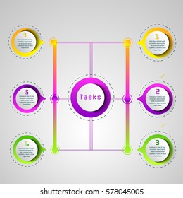 
Infographics, conceptual design plan, goals and objectives. Supporting material for business presentations, bright accents in your business.
