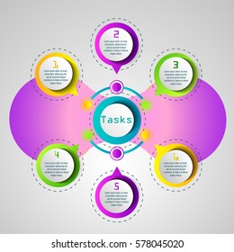 
Infographics, conceptual design plan, goals and objectives. Supporting material for business presentations, bright accents in your business.