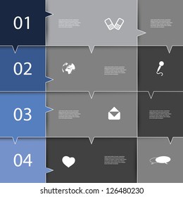 Infografik-Abdeckung - Sprechblasen-Design mit Symbolen