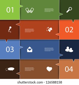 Portada de infografías: Diseño de burbujas de voz con iconos