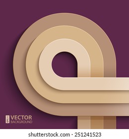 Infographics crossing beige paper circles on purple background. RGB EPS 10 vector illustration