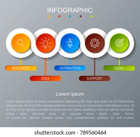Infographics for cycle diagram business concept with 5 options