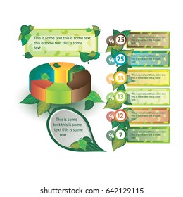 infographics decorated with leaves of trees