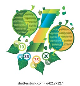 infographics decorated with leaves of trees