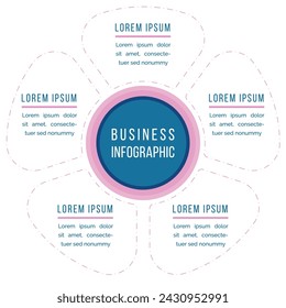 Infographics design 5 options or steps template