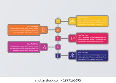 Infographics design with 5 step vector image