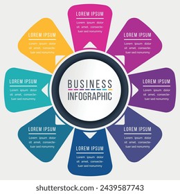 Plantilla de 8 pasos u opciones de diseño de infografías