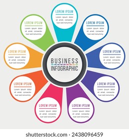 Infographics design 9 options or steps template