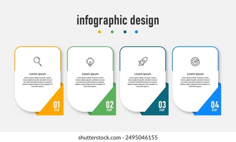 Infographics design business template. timeline with 4 steps, options. can be used for workflow diagram, info chart, web design. vector illustration.	