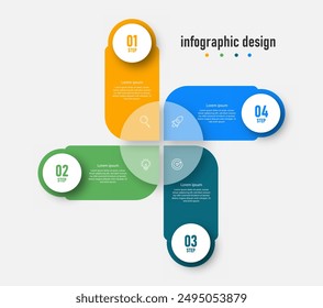 Infographics design business template. timeline with 4 steps, options. can be used for workflow diagram, info chart, web design. vector illustration.	