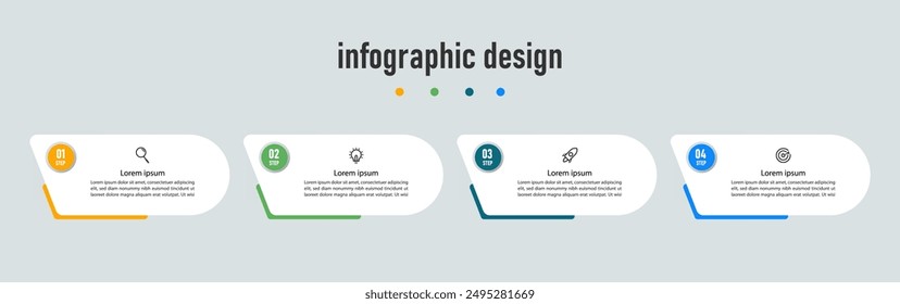 Infographics design business template. timeline with 4 steps, options. can be used for workflow diagram, info chart, web design. vector illustration.	