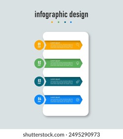 Plantilla empresarial de diseño de infografías. línea de tiempo con 4 pasos, opciones. se puede utilizar para diagrama de flujo de trabajo, infograma, Diseño web. Ilustración vectorial.	
