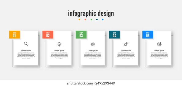 Plantilla empresarial de diseño de infografías. línea de tiempo con 4 pasos, opciones. se puede utilizar para diagrama de flujo de trabajo, infograma, Diseño web. Ilustración vectorial.	
