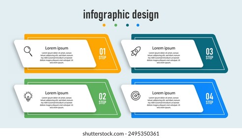 Infographics design business template. timeline with 4 steps, options. can be used for workflow diagram, info chart, web design. vector illustration.	