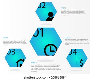 Infographics Design clean number banners template/graphic or website layout. Vector.