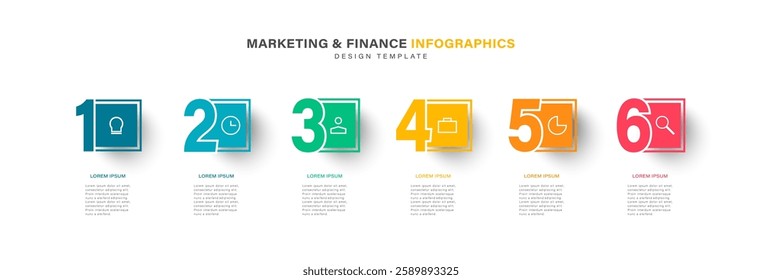 Infographics design concept with 6 steps or options