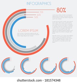 Infographics Design - data analysis, charts - vector EPS10