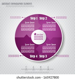  Infographics design element, four steps in infinite circle 