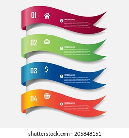 infographics design element label or banner can be used for workflow layout numbered banners step up option graphic or website layout vector