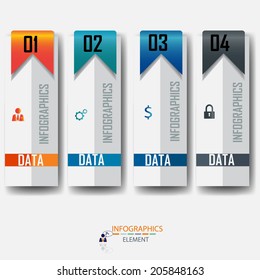 infographics design element label or banner can be used for workflow layout numbered banners step up option graphic or website layout vector