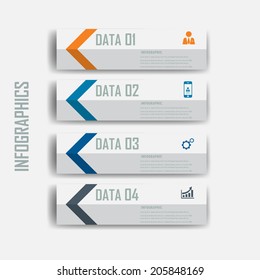 infographics design element label or banner can be used for workflow layout numbered banners step up option graphic or website layout vector