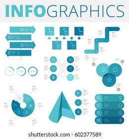 Infographics design elements collection for business, technology and social.