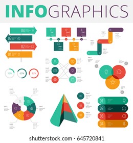 Infographics design elements collection for business, technology and social.