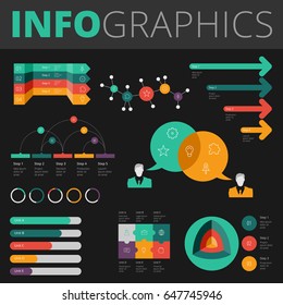 Infographics design elements collection for business, technology and social.