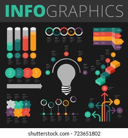 Infographics design elements collection for business, technology and social.