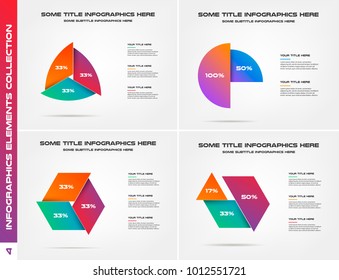 Infographics design elements collection. Element of chart, graph, diagram with many options - parts, processes, timeline. Vector business template for presentation, workflow layout. Big set