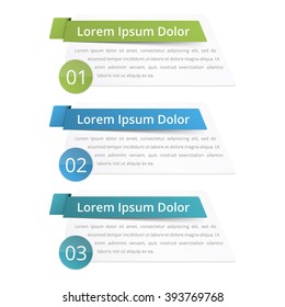 Infographics design elements with place for numbers (steps or options) titles and text, vector eps10 illustration