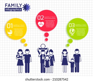 Infographics Design Family Parent Children Icons Stock Vector (Royalty ...