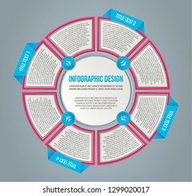 Infographics design half cicle and pie chart. Business concept 