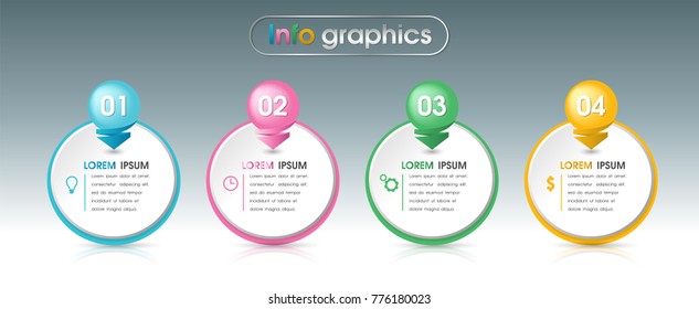 infographics design icons , Vector illustration , business step options , web design.