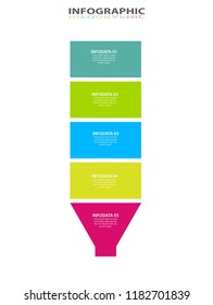 Infographics design. Information graphics template. 5 steps, strategies or business processes. Vector illustration.