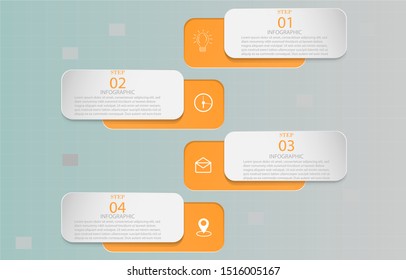 Infographics design marketing icons  for workflow layout, diagram, annual report, web design. Business concept with 4 options, steps on processes.