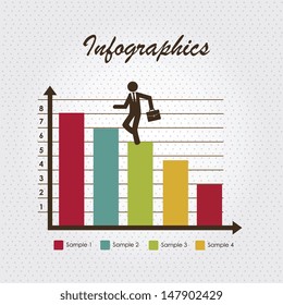 infographics design over dotted background vector illustration 