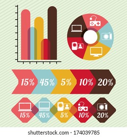 infographics design over lineal background vector illustration 