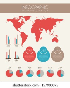 infographics design over pink background vector illustration 