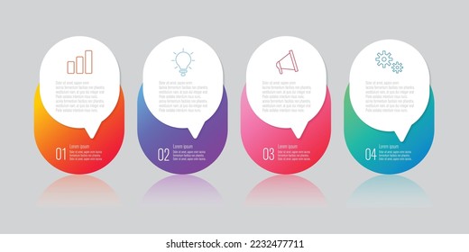 infographics design with speech bubble flat vector