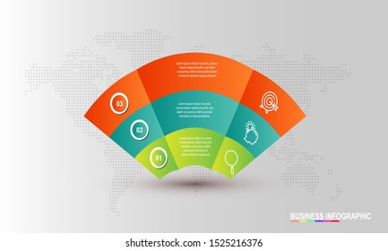 Infographics design template with 3 steps or options, can be used for workflow layout, diagram, annual report, web design, Creative banner, label vector. Info Graph