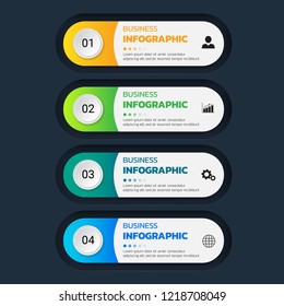 Infographics design template, 3D Business concept with 4 steps or options, can be used for workflow layout, diagram, annual report, web design.Creative banner, label vector.