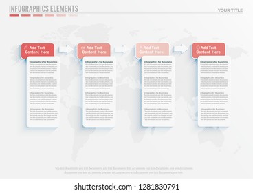 Infographics design template, 3D Business concept with 4 steps or options, can be used for workflow layout, diagram, annual report, web design.Creative banner, label vector. - Vector
