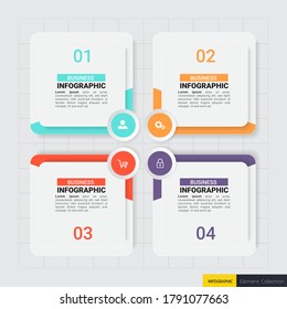 Infographics design template. 3D Business concept with 4 steps or options, can be used for workflow layout, diagram, annual report, web design.Creative banner,label vector.