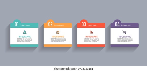 Infographics design template, 3D Business concept with 4 steps or options, can be used for workflow layout, diagram, annual report, web design.Creative banner, label vector.