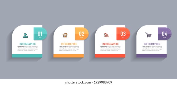 Infographics design template, 3D Business concept with 4 steps or options, can be used for workflow layout, diagram, annual report, web design.Creative banner, label vector.